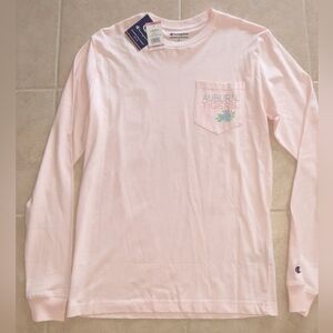 NWT Auburn University Logo Light Pink Long Sleeve Shirt Small